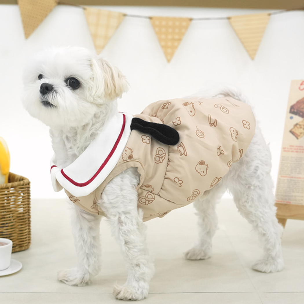 피너츠 스누피 펌킨 패딩 조끼 따뜻 부드러운 벨로아안감 강아지 고양이 애견 옷 선물 산책룩